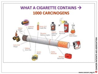 WHAT A CIGARETTE CONTAINS 
1000 CARCINOGENS
 