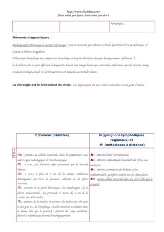 Cancer Broncho Pulmonaire