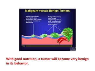 If we develop a tumor but we are eating right and
we’re avoiding bad oils and chemical food and
glutamates, it’s very likely that the tumor will just stay
nicely tucked away.
 