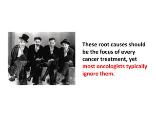 Because the transformation of a normal cell into a
cancer cell is associated with the process of cell
division, tissues that relinquish the capacity to divide,
such as nerve cells, cells of the voluntary muscles, and
even heart-muscle cells are virtually immune to cancer.
 