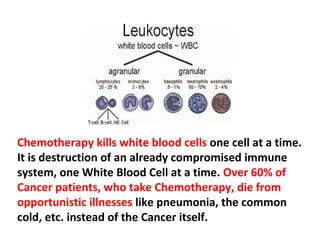 Like the case of Jackie Onassis, who underwent chemo
for one of the rare diseases in which it generally has
some beneficial results: non-Hodgkins lymphoma. She
went into the hospital on Friday and was dead by
Tuesday.
 