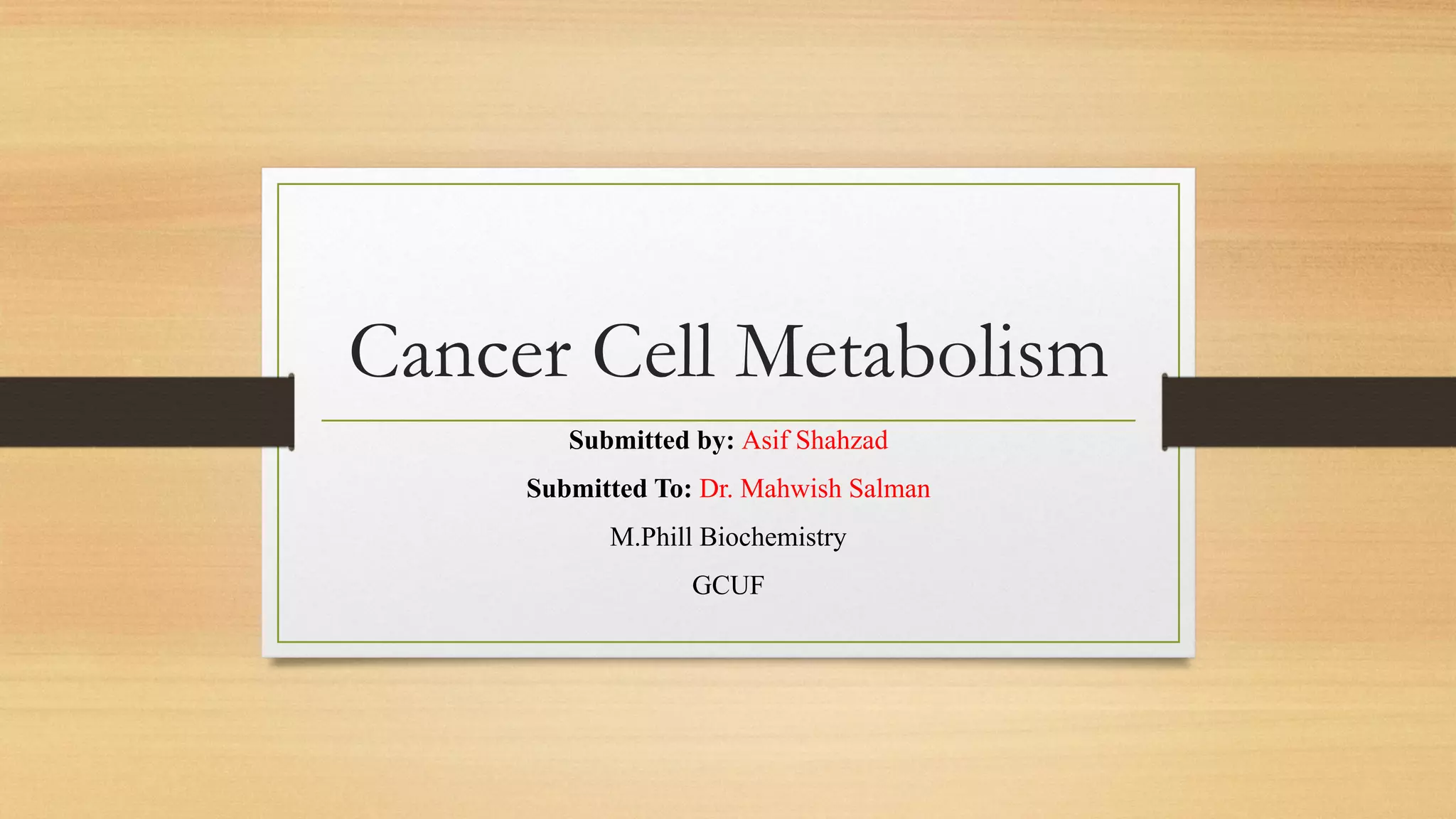 Cancer Cell Metabolism Pdf