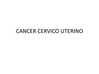 CANCER CERVICO UTERINO
 