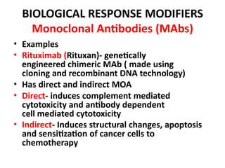 Mabs Examples Cancer chemotherapy pharmacology notesed | PPTX