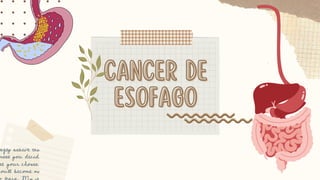 CANCER DE
CANCER DE
ESOFAGO
ESOFAGO
 