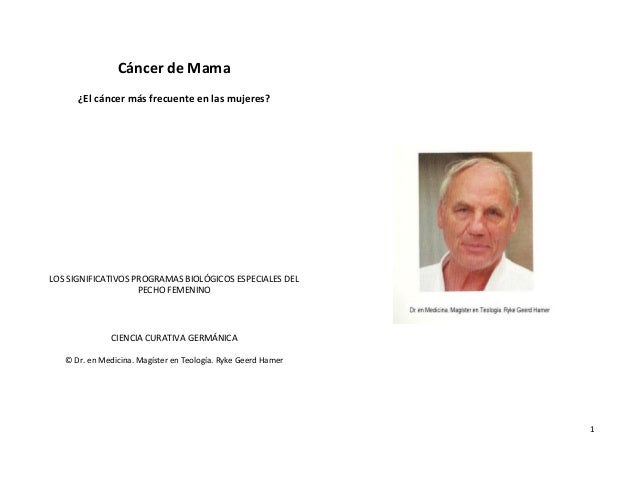 Cancer De Mama Libro Dr Hamer 1 Ed