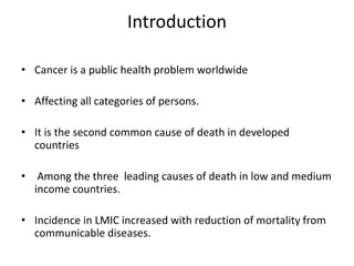 Cancer Epidemiology. description of incidence and mortality of cancer ...