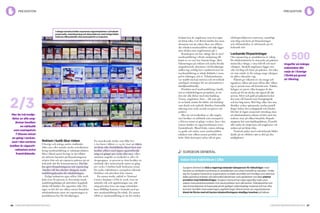 66 Cancerfondsrapporten 2013 Cancerfondsrapporten 2013 67
prevention
Mer än två tredje­
delar av alla ung-
domar besöker
en närbutik
som exempelvis
7-Eleven minst
en gång i veckan.
Just i den sortens
butiker är cigarett­
reklamen extra
framträdande.
2/3
beslutet hos de ungdomar som överväger
att börja röka. I ett flertal studier har man
dessutom sett att risken ökar om affären
där tobaken marknadsförs och säljs ligger
nära skolan som ungdomarna går i.
Kunskapen om hur viktigt det är med
marknadsföring i direkt anslutning till
köpet av en vara har funnits länge. Men
fokuseringen på reklam och andra försälj­
ningsdrivande aktiviteter vid försäljnings­
ställen tog verklig fart i samband med att
marknadsföring av tobak förbjöds i exem­
pelvis tidningar och tv. Tobaksindustrin
var snabbt med på noterna och utvecklade
ytterligare strategier för att nå kunderna i
detaljhandelsmiljö.
Fördelen med marknadsföring i butik,
sett ur tobaksbolagens perspektiv, är att
den når alla åldrar med sina budskap.
Vuxna, ungdomar, barn – alla som går
in en butik utsätts för bilder och budskap
som direkt och indirekt försöker framställa
rökning som coolt, socialt accepterat och
positivt.
Mer än två tredjedelar av alla ungdo­
mar besöker en närbutik som exempelvis
7-Eleven minst en gång i veckan. Just i den
sortens butiker är cigarettreklamen extra
framträdande. Bland frukt, vatten, tidning­
ar, godis och andra varor marknadsförs
tobaken som vilken annan produkt som
helst. Hela konceptet syftar till att göra
tobaksprodukterna rumsrena, samtidigt
som färg och form på förpackningar
och reklamskyltar är utformade på ett
lockande sätt.
Lockande förpackningar
Om exponering av produkterna är viktig
för tobaksindustrin är utseendet på paketen
minst lika viktigt, i vissa fall till och med
viktigare. Särskilt ungdomar lägger stor
vikt vid färg och form på paketen. Att röka
ett visst märke är för många unga viktigare
än själva rökandet i sig.
Paketet ger rökaren en viss image och
signalerar vilken stil man vill ha eller vilken
typ av person man vill framstå som. Tobaks­
bolagen vet precis vilka knappar de ska
trycka på för att skicka rätt signal till rätt
person. Silver och guld på paketen lockar
den som vill framstå som framgångsrik
och har hög status. Röd färg väljer den som
försöker verkar spännande, medan pastell­
färger lockar den avslappnade och fräscha.
Det här är ingen avancerad vetenskap, men
att tobaksindustrin arbetar så hårt med me­
toderna visar på vilken betydelse förpack­
ningarna har som budskaps­bärare. Framför
allt i syftet att vänja barn och ungdomar vid
tanken på att börja röka.
Neutrala paket med avskräckande bilder
skulle på ett effektivt sätt ta död på den
möjligheten.
surgeon general
Vakar över folkhälsan i USA
Surgeon General är USA:s regerings ledande talesperson för hälsofrågor. Inne­
havaren av ämbetet nomineras av presidenten och utses formellt av senaten. Under
sig har Surgeon General en organisation av både anställda och frivilliga som dels kan
bilda operativa enheter vid nationella hälsokriser som epidemier och dels arbetar
proaktivt med folkhälsofrågor. Surgeon General har ingen egentlig makt utan
jobbar med påverkansarbete mot såväl politiker som allmänhet. Ståndpunkter och
rekommendationer är baserade på ett gediget vetenskapligt material och har ofta
kommit i konflikt med vedertagna uppfattningar. Bland annat var organisationen
bland de första med att bevisa tobaksrökningens skadliga inverkan på hälsan.
Reklam i butik ökar risken
I Sverige och många andra västländer
råder mer eller mindre starka restriktioner
kring marknadsföring av tobaksprodukter.
Men i bland annat Sverige är det tillåtet
att utforma layouten på förpackningarna
relativt fritt och att exponera paketen på ett
lockande sätt för konsumenterna. Det här
har gjort förpackningarna och exponering
i butiker till den absolut viktigaste mark­
nadsföringskanalen för tobaksbolagen.
Enligt industrins egna siffror från 2008
lades över 80 procent av dess totala mark­
nadsföringsbudget på aktiviteter kopplade
direkt till butiker där cigaretter säljs. Det
säger en hel del om vilken enorm betydelse
tobaksindustrin anser att exponeringen av
produkterna har för försäljningen.
En amerikansk studie, som följt över
1 600 barn i åldern 11–14 år, visar att risken
att börja röka fördubblades bland dem som
besökte affärer med öppen cigarettförsälj­
ning två gånger per vecka eller mer, vilket
omfattar ungefär en tredjedel av alla i ål­
dersgruppen. 70 procent av dem besöker en
närbutik eller motsvarande minst en gång
per vecka. I studien hade forskarna rensat
för andra riskfaktorer, exempelvis rökande
föräldrar och påverkan från vänner.
En annan studie, utförd av National
Cancer Institute i USA år 2008, visar att
attityder till, och uppfattningar om, rök­
ning påverkas även om unga människor
bara tillfälligt kommer i kontakt med po­
sitiv marknadsföring för tobak. En annan
effekt av marknadsföring är att det stärker
I många svenska butiker exponeras cigarettpaketen i så kallade
powerwalls, med belysning och datorskärmar med rörliga bilder.
Hyllorna tillhandahålls ofta kostnadsfritt av industrin.
prevention
Ungefär så många
människor dör
varje år i Sverige
i förtid på grund
av rökning.
6500
 