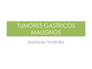TUMORES GÁSTRICOS
    MALIGNOS
   Estefania Vintimilla
 