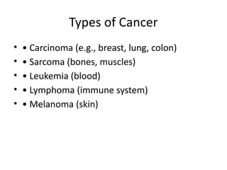 Cancer ppt presentation for college students | PPTX