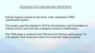 CARCINOMA PROSTATE - STAGING AND RISK STRATIFICATION | PDF