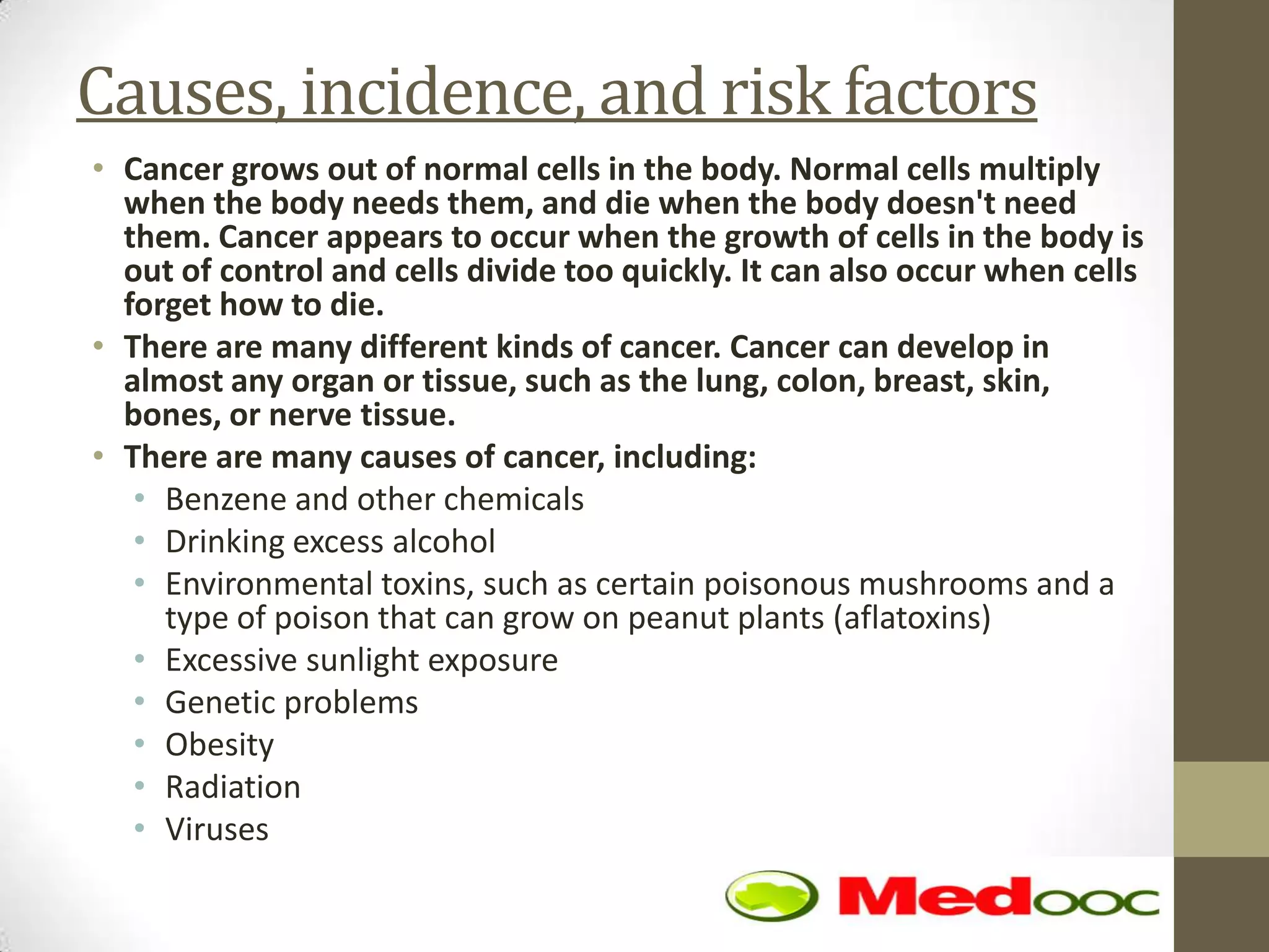 Cancer symptoms and treatment | PPTX