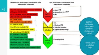 43
Buenos
puntos de
inicio para
toma de
decisiones
inicial
Tienen valor
predictivo
bajo
 