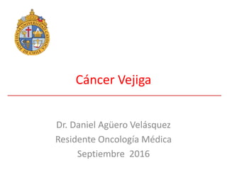 Cáncer Vejiga
Dr. Daniel Agüero Velásquez
Residente Oncología Médica
Septiembre 2016
 