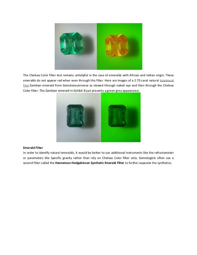 Can Chelsea Color Filter Conclusively Identify Natural Emeralds Tes