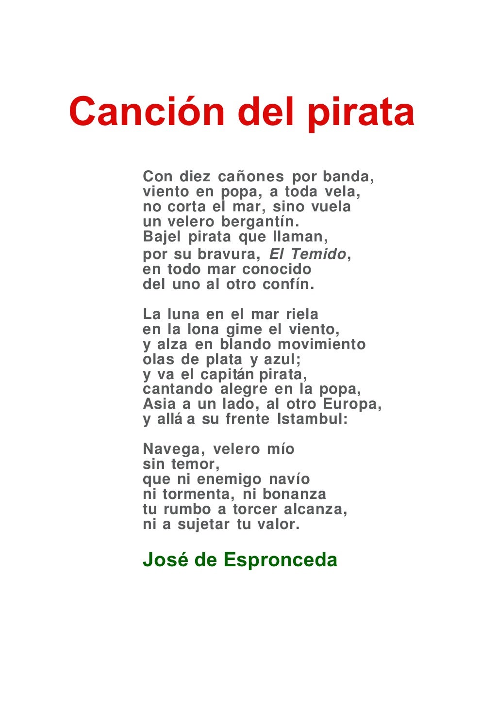 Lo Mas Rapido Cancion Del Pirata Resumen