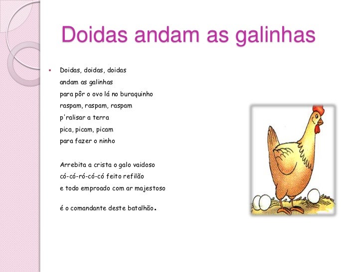 Doidas Doidas Andam As Galinhas Letra