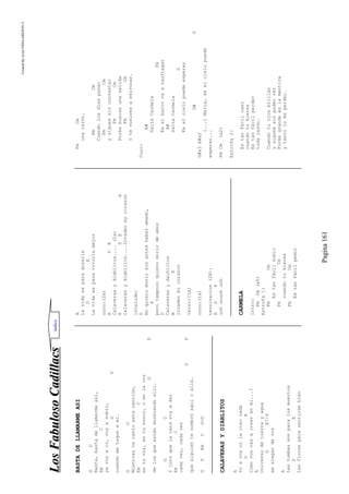 CreatedByeLmUNDOcABEZON©
Pagina161
LLoossFFaabbuulloossooCCaaddiillllaaccss
BASTADELLAMARMEASI
GD
Basta,bastadellamarmeasí,
EmC
yavoyair,voyasubir,
GD
cuandometoqueamí.
GD
Mientrastecantoestacanción,
EmC
entuvoz,entuhonor,oenlavoz
GD
delosqueesténdurmiendoallí.
GD
Yjuroquelacaravoyadar
EmC
cadavez,cadavez
GD
quealguientenombreaquíoallá.
GDEmCG-D
CALAVERASYDIABLITOS
A
Yoavosnolecreonada
DE
Comovosvasacreerenmi...?
A
Universodetierrayagua
DE7/9
mealegandevos
A
Lastumbassonparalosmuertos
DE
Lasfloresparasentirsebien
A
Lavidaesparagozarla
DE
Lavidaesparavivirlamejor
coro:(2x)
ADE
Calaverasydiablitos....(2x)
ADEA
Calaverasydiablitos....Invadenmycorazon
intelude:
D
Noquieromorirsinanteshaberamado,
A
perotampocoquieromorirdeamor
D
Calaverasydaiblitos
BE
Invadenmicorazon
verso:(1x)
coro:(1x)
terninacion(2X):
ADE
uuhuuuuhuuh
CARMELA
Intro:
FmCm(x5)
Estrofa1:
FmCm
Estanfácilsubir
FmCm
cuandotukieres
FmCm
Estanfácilpedir
FmCm
unarazón.
FmCm
Cuandolosdíaspasan
FmCm
ysiguessincontestar
FmCm
Porkebuscasunasalida
FmCm
Ytevuelvesaekivocar.
Coro:
A#
SaltaCarmela
Fm
Keelbarcovaanaufragar
A#
SaltaCarmela
G
Keelcielopuedeesperar
G#G
G#x3A#x2
(...)María,keelcielopuede
esperar...
FmCm(x2)
Estrofa2:
Estanfácilcaer
cuandotukieres
Estanfácilperder
todarazón.
Cuandotuojosbrillan
ysiguessinpoderver
Porkegrandeeslamentira
ytantolokeperder.
indice
 