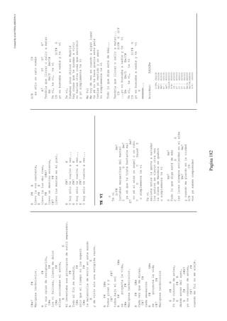 CreatedByeLmUNDOcABEZON©
Pagina182
C#m7F#
Mariposatecknicolor.
BF#
Visuscarasderesignación,
C#mF#
losvifelices,llenosdedolor
C#mF#
ellascocinabanelarroz,
BE
éllevantabasusprincipiosdesutilemperador.
BF#
Todoalfinsesucedió,
C#mF#
sóloqueeltiemponolosesperó
C#mF#
lamelancolíademorirenestemundo
BE
ydevivirsinunaestúpidarazón.
BF#G#m
Todosyiranyy
C#7F#7
todosbajoelsol
BF#G#m
seproyectalavida,
C#mF#
Mariposatecknicolor.
BF#G#m
Cadavezquememiras,
C#7F#
cadasensación
BF#G#m
seproyectalavida
C#7F#
Mariposatecknicolor
EF#B
Yoteconozcodeantes,
EF#B
desdeantesdelayer,
EF#G#m7
yoteconozcodeantes,
C#7F#
cuandomefuinomealejé.
EF#B
Llevolavozcantante,
EF#B
llevolaluzdeltren,
EF#G#m7
llevoundestinoerrante,
C#7F#
llevotusmarcasenmipiel.
EF#7B
Yhoysólotevuelvoaver...
EF#7B
Yhoysólotevuelvoaver...
EF#7B
Yhoysólotevuelvoaver...
TEVI
G
Tevi
D/F#Em7
juntabasmargaritasdelmantel
CDBm7
yaséquetetratébastantemal
E7Am7
nosésierasunangelounrubí
CDCDsus4D
osimplementetevi
Teví
salisteentrelagenteasaludar
losastrosserieronotravez
lallavedeMandalasequebró
osimplementeteví
DEm7Am7
Todoloquedigaestádemás
CDG
laslucessiempreenciendenenelalma
Em7Am7
ycuandomepierdoenlaciudad
G/BC9
vosyasabéscomprender
G/BC9
essólounratonomás
A7D7G7Eº
Tendríaquellorarosaliramatar
EmEm/DEm/C#
Teví,teví,teví
C9D/F#G
yonobuscabaanadieyteví
Teví,
fumabasunoschinosenMadrid
haycosasqueteayudanavivir
nohacíasotracosaqueescribir
yyosimplementetevi
Mefuí
Mevoydevezencuandoaalgúnlugar
Yasénotehacegraciaestepaís
teníasunvestidoyunamor
Yosimplementeteví
Todoloquedigaestádemás...
Tendríaquellorarosaliramatar...
C9D/F#GG/F
...yonobuscabaanadieytevi
EmEm/DEm/C#
Teví,teví,teví
C9D/F#G
yonobuscabaanadieytevi
G
mmmmmm...
Acordes:EADGBe
D/F#:2XO23X
Em7:O22O3X
Bm7:X24232
E7:O2O13O
Am7:XO2O1O
Dsus4:XXO233
G/B:X2OO33
C9:X32033
A7:X02O23
D7:XXO212
G7:X53433
Eº:XX2323
Em/D:XX0000
Em/C#:X4X000
G/F:1X0003
 