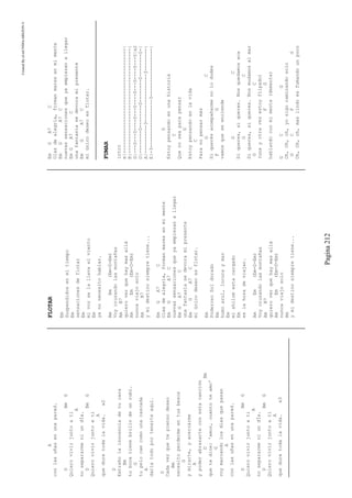 CreatedByeLmUNDOcABEZON©
Pagina212
A
conlasuñasenunapared.
DBmG
Quierovivirjuntoati
A
nosepararmeniundÍa.
DBmG
Quierovivirjuntoati
A
queduretodalavida.x2
D
Extrañolainocenciadetucara
Bm
tubocatienebrillodeunrubí.
G
tupelocaecomounacascada
A
daríatodoportenerteaquí.
D
Cadavezquetepiensodeseo
Bm
necesitoperdermeentusbesos
G
ymirarte,yacercarme
A
ypoderabrazarteconestacanción
DBm
quetedice:'amor,cuantoteamo'
G
voymarcandolosdíasquepasan
A
conlasuñasenunapared.
DBmG
Quierovivirjuntoati
A
nosepararmeniundÍa.
DBmG
Quierovivirjuntoati
A
queduretodalavida.x3
FLOTAR
Em
Suspendidoseneltiempo
Em
sensacionesdeflotar
Em
mivozselallevaelviento
Em
yanonecesitohablar.
AmEm(Em-D-Em)
Voycruzandolasmontañas
AmB7
quieroverquehaymasallá
AmEm(Em-D-Em)
nuncaviajosolo
AmB7
ymidestinosiempretiene...
EmGA7C
Olasdealegría,formanmaresenmimente
EmGA7C
nuevassensacionesqueyaempiezanallegar
EmGA7C
unafantasíasedevoramipresente
EmGA7C
miúnicodeseoesflotar.
Em
PoderosoSoldorado
Em
humoazul,locuraymar
Em
mishilomestacargado
Em
eslahoradeviajar.
AmEm(Em-D-Em)
Voycruzandolasmontañas
AmB7
quieroverquehaymasallá
AmEm(Em-D-Em)
nuncaviajosolo
Am
ymidestinosiempretiene...
EmGA7C
Olasdealegría,formanmaresenmimente
EmGA7C
nuevassensacionesqueyaempiezanallegar
EmGA7C
unafantasíasedevoramipresente
EmGA7C
miúnicodeseoesflotar.
FUMAR
intro
e|-------------------------------------|
B|-------------------------------------|
G|---0---0----0---0----0---0----0---0|x2
D|--------0--------0--------0--------0-|
A|----------3-----------------3--------|
E|-3-----------------3-----------------|
G
Estoypensandoenunahistoria
C
Quenoseaparapensar
G
Estoypensandoenlavida
C
Paranopensarmás
GC
Siquerésacompañarmenolodudes
FG
vamosqueseenciende
GC
Siqueres,siqueres.Nosquedamosaca
GC
Siqueres,siqueres.Nosmudamosalmar
GC
(unayotravezestoyflipado)
FG
hablandoconmimente(demente)
GCG
Oh,Oh,oh,yosigocaminandosolo
GCFG
Oh,Oh,oh,maslindoesfumandounpoco
 