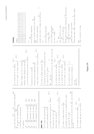 CreatedByeLmUNDOcABEZON©
Pagina218
C#CmAm#
Yesqueestaveznoserastupropioenemigoo.
FmAm#
Esqueestavezdespertaraaaas.
C#D#
Yverasqueasiencontraras,
Tucaminoo.
G#Am#G#Am#
Voooy,buscandomicaminoo.
G#Am#G#Am#
Voooy,buscandomidestinoo.
G#Am#G#Am#
Voooy,buscandomicaminoo.
G#Am#G#Am#
Voooy,buscandomidestinoo.
PARAVOS
CG
Yanotengomassatisfaccion
Am
Unapuertaseparadaesmejor
FD#D
Ymimundoseestrellacontraunmarmol
CG
Laaventuradevivirasi
Am
Tantosañosdementir
FD#D
Ylonuestroseestrellacontraunmarmol
FC
Ysesubetuangelpiensoennada,
FC
Orecuerdotubrisaenlaargoniademiamor
FC
Tureaccionenunbar
FCFC#m
Setransformaenmiprisiondeamar,unavezmas
D#DD#
CFD#D
Yanoestesmasenmicabeza
CFD#D
Yanoestesmasquenosos"Dios"
CFD#D
Yanoestesmasenmicabeza
CFD#D
Noesunsueño,elsueñotermino.
CG
Cuantotiemposinverniescuchar,
Am
Cuantascosassoñandoenrealidad,
FD#D
Yyosolomeestrellocontraunmarmol.
CG
Lamentiradetusoledad
Am
Cuantashorasdeesperanzahay.
FD#D
Yesashorasseestrellancontraunmarmol.
FC
Ysesubetuangelpiensoennada,
FC
Orecuerdotubrisaenlaargoniademiamor
FC
Tureaccionenelcuarto
FCF
C#mD#DD#
Setransformaenmiprisiondeamar,unavezmas
CFD#D
Yanoestesmasenmicabeza
CFD#D
Yanoestesmasquenosos"Dios"
CFD#D
Yanoestesmasenmicabeza
CFD#D
Noesunsueño,elsueñotermino.
_
C|
Yanoestasenmicabeza,|x2
F|
Yanoestasenmicabeza,_|
AmAm
Paravoos
POSTAL
INTRO:
e|-2-2--2-2---4--2---2-----2--4--2---2-|
B|-2-2--2-2---2----5-4—--5----2----5-4-|
G|-2-2--2-2---2------2--------2------2-|
D|-4-4--4-4----------------------------|
A|-4-4--4-4----------------------------|
E|-2-2--2-2----------------------------|
(1)
F#m
Ellossiguencaminando
Bm
comosifueranejércitosdeciegos,
F#m
ellossiguencaminando
BmÇ
porquecasitodoeltiempolesmintieron
(2)
D
Ellossiguencaminando
A
aningúnlugar
D
ellossiguencaminando
C#C#7
yavanallegar
(3)
F#m
Comotemordiólavida,
Bm
eldolorylamentira
DAE
heridaquehacegritar(heridaquehacegritar)
F#m
nodejesqueteconfundan
Bm
cuandoestebarcosehunda
DAE
tenésquesabernadar(tenésquesabernadar)
F#m
Comotemordiólavida,
 