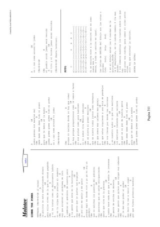 CreatedByeLmUNDOcABEZON©
Pagina311
MMoolloottoovv
GIMMETHEPOWER
ENTRADA:C#m-B-A-G#(2veces)
C#mB
lapolicíateestaextorsionandodinero
AG#
peroellosvivendeloquetuestaspagando
C#mB
ysitetratancomoundelincuenteladrón
AG#
noestuculpadalegraciasalregente
C#mB
hayquearrancarelproblemaderaíz
AG#
ycambiaralgobiernodenuestropaís
C#mB
alagentequeestaenlaburocracia
AG#
esagentequelegustanlasmigajas
C#mB
yoporesomequejoymequejo
AG#
porqueaquíesdondevivoyyoyanosoyun
pendejo
C#mB
quenowatchaslospuestosdelgobierno
AG#
haypersonasqueseestánenriqueciendo
C#mB
gentequeviveenlapobreza
AG#
ynadiehacenadaporqueanadieleinteresa
C#mB
lagentedearribatedetesta
AG#
haymasgentequequierequecaigansuscabezas
C#mB
siledasmaspoderalpoder
AG#
masdurotevanaveniracoger
C#mB
porquefuimospotenciamundial
AG#
somospobresnosmanejanmal
C#mB
damedamedamedametodoelpower
AG#
paraquetedemosenlamadre
C#mB
gimmegimmegimmegimmetodoelpoder
AG#
soicancomearoundtojoder
C#m-B-A-G#
C#mB
porquenonacimosdondenohayquecomer
AG#
nohayporquepreguntarnoscomolevamosahacer
C#mB
sinospintancomounoshuevones
AG#
nolosomosvivaMéxicocabrones
C#mB
quesesientaelpowermexicano
AG#
quesesientatodosjuntoscomohermanos
C#mB
porquesomosmasjalamosmasparejo
AG#
porqueestarsiguiendoaunaboladependejos
C#mB
quenosllevanpordondelesconviene
AG#
yesnuestrosudorloquelosmantiene
C#mB
losmantienecomiendopancaliente
AG#
esepaneselpandenuestragente
C#mB
damedamedamedametodoelpower
AG#
paraquetedemosenlamadre
C#mB
gimmegimmegimmegimmetodoelpoder
AG#
soicancomearoundtojoder
C#m-B-A-G#
C#mB
elpueblounidojamasserávencido
AG#
eltitoyelhuidosjamasseránvencidos
C#m-B-A-G#(Hastaterminar).
PUTO
CGABC
e|--------|---|------|---|---|-----|
B|--------|---|------|---|---|-----|
G|--------|---|------|---|---|-----|
D|-10--10-|x-x|--5-5-|-7-|-9-|-10--|
A|-10--10-|x-x|--5-5-|-7-|-9-|-10--|
E|-8---8--|x-x|--3-3-|-5-|-7-|-8---|
Siseescuchabienalacanciónasíescomo
suenamáso
menos,ytodalacanciónesigual.
LasletrasdeARRIBAdeldibujosonlasnotaso
acordes
C=DoG=SolA=LaB=Si
Yeneldibujoestanlas6cuerdasdela
guitarra,donde
laE(mayúscula),eslacuerdanúmero6(lamas
gorda).
Ylosnúmerosmuestranlostrastessobrelosque
hay
quepisaresacuerda,parasaberelritmoentre
ellas
solohayqueescucharlacanción.
AHORALALETRA:
indice
 