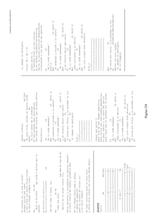 CreatedByeLmUNDOcABEZON©
Pagina338
Sucorazónno,noeraunhotel
aunquecorriaeserumor
yhoytieneunaentreotrascruces
enestebosquesiemprecruel.
ReDoRe
Dejóunbilletequepideagritosquelo
gasten
A|-0--3-2---0--3-2-------
E|--------3--------0-3-0-x4
(ReFa7Lam)2vecesSol
ReDoRe
Comounahoja
LamRemMiLamReMi
derivóentumismoturbiorio.
Entreamuletosytalismanessudestinodesafió
sinarizcreciadetamaño,prometíamás.
Nolerobabanuncanadaanadie,
anadieenespecial
ganóunorzuelodetercerojo
ysunarizsangró.
Nohubocariciasparasucelomoro
yahoramiracrecerlasfloresdesdeabajo.
JIJIJI
Intro:
DmEm7(b5)
||---------------||---------------|
||-------------6-||-------------8-|
||o------------7o||o------------7o|
||o------------7o||o------------8o|
||-5-5-5-5-5-5-5-||-7-7-7-7-7-7-7-|
||---------------||---------------|
Edim7Dm
|---------------||---------------||
|-------------5-||-------------6-||Todo
|o------------3o||o------------7o||por
|o------------5o||o------------7o||2
|-4-4-4-4-4-4-4-||-5-5-5-5-5-5-5-||
|---------------||---------------||
(parte1)Verso:
DmEm7(b5)
Enestefilm,veladoenblancanoche
Edim7Dm
Elhijotenazdetuenemigo
Elmuyverdugocenadistinguido
Unanochedecristalquesehaceañicos
Estribillo:
F5C5
Nolosoñéeeeeeee!
Bb5D5(Riff1)
seenderezóybrindóatusuerte
F5C5
Nolosoñéeeeeeee!
Bb5D5(Riff1)
yseofreciómejorquenunca
Bb5F5
nomiresporfavor,ynoprendaslaluz
G5A5
laimagentedesfiguró
Riff1
|-1-0-----------|
|-----3-1---1-3-|
|---------2-----|
|---------------|
|---------------|
|---------------|
(Igualqueparte1)
Estefilmdaunaimagenexquisita.
Esoschicossoncomobombaspequeñitas
elpeorcaminoalacuevadelperico
paratiposquenoduermenporlanoche
F5C5
Nolosoñéeeeeeee!
Bb5D5(Riff1)
ibascorriendoaladeriva
F5C5
Nolosoñéeeeeeee!
Bb5D5(Riff1)
Losojosciegosbienabiertos
Bb5F5
nomiresporfavor,ynoprendaslaluz
G5A5
laimagentedesfiguró
Corte:Dm-Gm-A7
(igualparte1)
Elmontajefinalesmuycurioso
esenverdadrealmenteentretenido
Vasenlaoscuramultituddesprevenido
tiranizandoalosquetehanquerido
F5C5
Nolosoñéeeeeeeee!
Riff2:
Bb5D5(Riff2)
seenderezóybrindóatusuerte
F5C5
Nolosoñéeeeeeeee!
Bb5D5(Riff2)
yseofreciómejorquenunca
F5C5
Nolosoñéeeeeeeee!
Bb5D5(Riff2)
ibascorriendoaladeriva
F5C5
Nolosoñéeeeeeeee!
Bb5D5(Riff2)
losojosciegosbienabiertos
Riff2
|-1-0--------------------|
|-----3-1---1-3--1---1-3-|
|---------2--------2-----|
|------------------------|
|------------------------|
|------------------------|
Bb5F5
Nomiresporfavor,ynoprendaslaluz
G5A5-A#5-A5-A#5-A5-A#5-A5-
A#5-A5(UnsoloGolpe)
Laimagentedesfiguró
Dm(12tiempos)
 