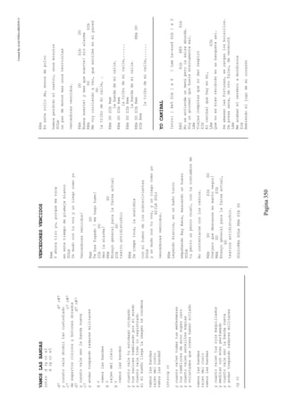 CreatedByeLmUNDOcABEZON©
Pagina350
VAMOSLASBANDAS
introd(gc)x3
d(gc)x3
d7d7c#7
ycunatovaledormirtancustodiado
c7c7c#7
deexpertoscinicosybotonesdorados
d7d7c#7
ycunatovaleserlabandanueva
c7
yandartrepandoradaresmilitares
gc
vamoslasbandas
gc
rajendelcielo
gc
vamoslasbandas
ycuantovaletuestomagocrispado
ytusnaricestemblandoporelmiedo
ycuantovaletodoloregistrado
sielsueñollegalaimagentecondena
vamoslasbandas
rajendelcielo
vamoslasbandaS
intro(gc)
ycuantovalentodastusemfermeras
ytustembloresdemocosupercaro
ycuantovalensatelitesespias
yvoluntadesquecreeshabersitiado
vamoslasbandas
rajendelcielo
vamoslasbandas
ycuantovalentusojosmaquillados
ymeditarconeterperfumado
ycuantovaleserlabandanueva
yandartrepandoradaresmilitares
(gc)
VENCEDORESVENCIDOS
Rem
Yahoratiroyo,porquemetoca
enestetiempodeplumajeblanco
SOLm
Unmudocontuvozyunciegocomoyo
Vencedoresvencidos!
RemDO
Tehasfugado!mehagohumo!
SIbDO
denlaalarma!
REmDO
Ensayogeneralparalafarsaactual
SIbDO
teatroantidisturbio
REm
Serompeloca,laanatomía
conelhumordelossobrevivientes
SOLm
yunmudocontuvoz,yunciegocomoyo
X2(LASOL)
vencedoresvencidos.
REm
Leyendodiarios,enunbañoturco
empañandoRayBans,mascandounhueso
SOLm
tuperrounperrocruel,conlacostumbrede
Nocontentarseconlosrestos.
REmDOSIbDO
Ovejeroquedescansaenmantonegro!
REmDOSIb
Ensayogeneralparalafarsaactual,
DO
teatrosantidisturbio.
SOLO:REmSOLmREmSIbDO
REm
Enesterollode,monosdepolvo
hemosperdidoelrastro,unosminutos
SOLm
unpardemonosmasunosterrícolas
vencedoresvencidos.
REmDOSibDO
Buenasuerte!ymasquesuerte!sinalarma
REmDOSIb
Mevoycorriendoaver,queescribeenmipared
DO
latribudemicalle,.
REmDOSIbRem
labandademicalle.
REmDOSIbRem
latribudemicalle,......
REmDOSIbRem
labandademicalle.
REmDOSIbRemREmDO
SIbRem
latribudemicalle,......
YOCANIBAL
Intro:[Re5Sib]x4[LamLa-sus4Sib]x2
RE5SibRE5Sib
Noseentiendeunmenúperolasalsaabunda.
Soyungourmetquehueleeternamentemal.
LAm
Viejascompotasquenodanrespiro
SIb
Alcaníbalquehayenmí,
LAmSIb
Quenoesbienrecibidoenunbanqueteasí.
Seamasanlasfortunas,secarganlosbolsillos.
Depresaseca,deorofalso,devermouth
LAm
Meacabanelcerebroamordiscos
Sib
Bebiendoeljugodemicorazón
 