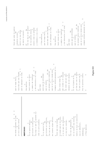 CreatedByeLmUNDOcABEZON©
Pagina424
DAGD
meestánjodiendolavida
EA
yosoloqueríacantar
MENTIROSO
GD
Yonoqueríamentir,
Em
mehicisteunmentiroso
CGD
hoydigoloquetuquieresoír
C
comounactopiadoso.
GD
Yonoqueríahuir
Em
mehicisteunfugitivo,
CG
contaldenoreñir
D
meinventoalgúnmotivo.
GD
Totalquesigosiendo
Em
elmismoqueyohesido,
CG
ysiesquesoydistinto
D
losoysolocontigo.
B7Em
Contaldedibujarte
CmG
enlerostrounasonrisa
D
mentirsehizounejercicio
C
soyunembustero.
ESTRIBILLO
G
//*Unamentira
D
quetehagafeliz
C
valemasqueunaverdad
GDC
queteamarguelavida.
G
Unamentira
D
harácrecerminariz
C
acambiodelibertad
GDC
ydeaferrarteamivida.
B7
Quehago
Em
paraquemeentiendas
C
quesimiento
GB7Em
esporquenuncacreerías
CG
queenelsitiodondeeste
DCG
siempreestarépensandoenti.
GD
Queculpatengoyo
Em
delcrimenyelcastigo
CG
decreerqueporamor
D
dejamosdeseramigos.
GD
Sitefijasteenmi
Em
nofueporserunsanto
CG
loquetegustodemi
D
hoyteprovocallanto.
GD
Paraquearmolaguerra
Em
siéndotesincero
CG
mentiresunaforma
D
dedecirtequiero.
B7Em
Contaldenoserblanco
CmG
detuspeoresenojos
D
mientocomounenfermo
C
yviéndotealosojos.
G
//*Unamentira
D
quetehagafeliz
C
valemasqueunaverdad
GDC
queteamarguelavida.
G
Unamentira
D
harácrecerminariz
C
acambiodelibertad
GDC
ydeaferrarteamivida.
B7
Quehago
Em
paraquemeentiendas
C
quesimiento
GB7Em
esporquenuncacreerías
CG
queenelsitiodondeeste
DCG
siempreestarépensandoenti.
 