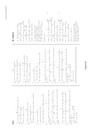 CreatedByeLmUNDOcABEZON©
Pagina431
SOLO
CEm
Soyfugitivodemimismomiotroyo
A#Am
meconstruyóunabismo
FmC
entreelayeryelhoy
CEm
Ymuchaculpatienesenesto
A#
yóigasebienquenoes
AmFmC
unpretexto,peroesquecomoteextraño
FC
Cinconosonpocos
FC
ymenosparaesteloco
FD7G
queentremaspasaeltiempomasteama
CD7
G
Yhoyestoysolocomounniñoenunasilode
ancianos
CD7G
solocomounanilloparaunhombresinmanos
E7AmD7
G
solocomoFidelcaminandoporlaaceradeWall
Street
CD7G
SolocomoOctavioPazenunadiscodemoda
CD7G
solocomosesientesinamanteslaalcoba
E7AmD7
G
solocomomispadres,desdemismodíaenque
decidípartir
CEmA#Am
solo,uhuhuhuhuhuh
FmC
uhuhuhuhuh.
CEm
Yestanestupidoelamarte
A#Am
inclusomasqueelrecordarte
FmC
peroesquenohayremedio
CEm
Ysiestoysolonoesporquequiero
A#Am
puesloheintentadoperonopuedo
FmC
nuncaaprendíaolvidarte
FC
Cinconosonpocos
FC
ymenosparaesteloco
FD7G
queentremaspasaeltiempomasteama
CD7
G
Yhoyestoysolocomounniñoenunasilode
ancianos
CD7G
solocomounanilloparaunhombresinmanos
E7AmD7
G
solocomoFidelcaminandoporlaaceradeWall
Street
CD7G
SolocomoOctavioPazenunadiscodemoda
CD7G
solocomosesientesinamanteslaalcoba
E7AmD7
G
solocomomispadres,desdemismodíaenque
decidípartir
CEmA#Am
solo,uhuhuhuhuhuh
FmC
uhuhuhuhuh.
TECONOZCO
AE
Teconozcodesdeelpelo
F#mC#m
hastalapuntadelospies
DC#m
sequeroncasporlasnoches
C#C#7F#m
yqueduermesderevés
B
sequedicesquetienesveinte
ABE
cuandotienesveintitrés.
Teconozcocuandoríes
ytusgestosalamar
sedeaquellacirugía
queanadielehasdecontar.
Sequeodiaslarutina
unpocomasquealacocina.
ESTRIBILLO:
AEF#mE
Dimesielteconocelamitad
AEF#m
dimesieltienelasensibilidad
C#mD
deencontrarelpuntoexacto
EAE
dondeexplotasalamar.
AEF#mE
dimesielteconocelamitad
AEF#m
dimesielteamalamitad
C#mD
deloqueteamaesteloco
EAE
quedejasteenlibertad.
SOLO:A,E,F#m,E…
Reconozcoloquepiensas
antesqueempiecesahablar
sedetuscientocincuenta
dietasparaadelgazar
 