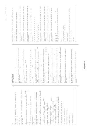 CreatedByeLmUNDOcABEZON©
Pagina449
Am
E
Semirabaalespejoynotabaelcambiodesu
primeravez,
AmAmG
sinnotarqueibacreciendoaquelretoñodentro
desuser.
CGGF#
Despertóunamañanaysesintiótanrara,
FDmE
EG
yeldoctordelbarrioledijo:'Estás
embarazada'.
C
GGF#
Fuecorriendohastaelcolegioyloesperaba
ansiosa
FDmEG
paradarlelanoticia,yélnodiolacara-aa.
CG/BAmAm/G
YVOLÓ,VOLÓ,SEBORRÓ,BORRÓ,
FF/EDm
PORQUEPÁJAROQUECOMEVUELA,
GG7
SIEMPRELODIJOMIABUELA.
CG/BAmAm/G
YVOLÓ,VOLÓ,SEBORRÓ,BORRÓ,
FF/EDm
YSUSSUEÑOSQUEDARONVACÍOS,
GG7C
YENSUVIENTREELAMORYELABISMO-O.
CG/BAmFDmGCG/BAmFDmG
Semirabaalespejo...
Despertóunamañana...
YVOLÓ,VOLÓ...
YVOLÓ,VOLÓ...
YERBAMALA
DmA
Dm
Yallegolamúsicaquepuede,esaqueesdemicórdoba
quetemueve.
DmA
Dm
Yallegolamúsicaquepuede,somoslayerbamalaque
nuncamuere.
DmDmX4
Yallego,yallega,yallego.
Introconacordeón:
DGmCFDGmCFA#GmA/AGFDm
DmGmC
F
Medicesquesoyaburrido,queestoyencerradoenmi
dolor,queme
A#GmADm
olvideloquehaocurrido,quenoleguardetanto
rencor.
DmGmC
F
Medicesquelaculpanotengo,quealgonuevoentu
vidasoy,yose
GmADmABC
C
quetengotusbesos,peroaellaolvidarlano.
DmGm
Comoolvidarla,comoolvidarla,sisellevodemivida
lomejor,
CF
A
comoolvidarla,comoolvidarla,siellaasidotodomi
amor,
DmGm
comoolvidarla,comoolvidarla,sihadejadohuellasen
micorazón,
CF
A
comoolvidarla,comoolvidarla,siellafuelomejor
delamor.
Introconacordeón.
Medicesquesoyaburrido,queestoyencerradoenmi
dolor,queme
olvideloquehaocurrido,quenoleguardetanto
rencor.
Medicesquelaculpanotengo,quealgonuevoentu
vidasoy,yose
quetengotusbesos,peroaellaolvidarlano.
Comoolvidarla,comoolvidarla,sisellevodemivida
lomejor,
comoolvidarla,comoolvidarla,siellaasidotodomi
amor,
comoolvidarla,comoolvidarla,sihadejadohuellasen
micorazón,
comoolvidarla,comoolvidarla,siellafuelomejor
delamor.
DACDACDC/DDDD
Solodeacordeón2veces:
ADmADmADmADm
Comoolvidarla,comoolvidarla,sisellevodemivida
lomejor,
comoolvidarla,comoolvidarla,siellaasidotodomi
amor,
comoolvidarla,comoolvidarla,sihadejadohuellasen
micorazón,
comoolvidarla,comoolvidarla,siellafuelomejor
delamor.
DmDmDmADmA
DmDmDm
No,no,no,nolaolvidono,nolaolvidono,nola
olvidono,no,no,
No.
Solodeacordeón2veces:
ADmADmADmADm
Cuatroveces:
No,no,no,nolaolvidono,nolaolvidono,nola
olvidono,no,no,
no,no.
 