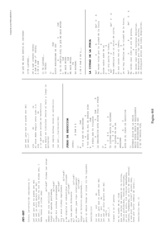 CreatedByeLmUNDOcABEZON©
Pagina468
JET-SET
Intro:la-re-sol-do(secuencia1)
jetsetporquenopuedoserdel
jetsetyosoloquieroserdel
jetset...(todoestovaconlamismasec.1
debetenerunritmoska)
redo7-do#7(todaslasnotas
debenserconsejillos)
tengomiagendaperfumada
re7do7-do#7
todasmisnochesprogramadas
re7do7-do#7
voyaesosclubesrepribados
re7do7-do#7
ymealquileuncomvertiblecolorado
mire7-re#7
conesagentediferente
mi7re7-re#7
yomecodeo¡quetipointeligente!
mi7re7-re#7
tengoelbolsilloagujereado...
mi7
peroalmenostengounrolex(lohelogrado)
(estribillo)
la-resoldo
jetset¿porquenopuedoserdel
la-resoldo
jetsetyosoloquieroserdel
(do7)
jetset...?
(igualala1ªparte)
eselsueñodemivida
queunamujermeespereenlacolina,
labiosprohibidos,vestidoescotado,
yoconmiauto,losvidriosempañados,
cabiar,champange,unsolodesaxosensual
yesapiel¡quenivel!quieromás,
neneporfavorcambiadecanal...
(estribillosec.1)
jetset¿porquenopuedoserdel
jetset...?
simdore
elshowdebeseguirestatodoo.k
simdo
yloqueparaarribaesexcentrico
re
praabajoesridicules(entraelbajoyluegola
guitarra)
(serepitemuchasveceselestrbillo)
jetset...(la-re-sol-do)
JUEGODESEDUCCION
INTRO:
BFm#AE
1)
BFm#
VOYASERTUMAYORDOMO
AE
YVOSHARASELROLDESENORABIEN
BFm#
OPUEDOSERTUVIOLADOR
ADCm#B
LAIMAGINACIONESTANOCHETODOLOPUEDE
2)
EA
GBEA
TELLEVAREHASTAELEXTREMO
GBEA
TELLEVAREEHEHEH
GB
ABRAZAME
EAG
ESTEESELJUEGODESEDUCCION
1)
ESTAMOSSOLOSENLASELVA
NADIEPUEDEVENIRARESCATARNOS
ESTOYMURIENDOMEDESED
YESTUPROPIAPIEL
LAQUEMEHACESENTIRELINFIERNO
2)TELLEVARE..
F#AGm#(CUATROVECES)
AFm#BGm#("VECES)
GF#GGm#
2)TELLEVARE..
(2VECES)
3)
BFm#
ESTOYMURIENDOMEDESED
ADCm#
YESTUPROPIAPIELLAQUEMEHACEMOVER
DCm#
MEHACEMOVER
DCm#
MEHACEMOVER
F#
ENEXTREMO
GF#FFm#GF#G...
LACIUDADDELAFURIA
Em7GAEm7GA
Meverásvolarporlaciudaddelafuria
GA
dondenadiesabedemí
GA
yyosoypartedetodos.
Em7GAEm7GA
Nadacambiaráconunavisodecurva.
GA
Ensuscarasveoeltemor,
GA
yanohayfábulasenlaciudaddelafuria.
Em7GAEm7GA
Meveráscaercomounavedepresa,
GA
meveráscaersobreterrazasdesiertas.
Tedesnudaréporlascallesazules,
merefugiaréantesquetodosdespierten.
 