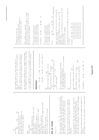 CreatedByeLmUNDOcABEZON©
Pagina494
FA
¿Noven?
MibSIbFA
Abranpasoquevieneuntren
Derabiososhastamorir
Deésosqueyanoquierenver
Losdebroncapordentro
SOLm
Andáasaber
DOm
quépedofumaremoshoy
¿Serádecercaodeesossinolor?
Salú,Gabriel,
Dejáqueestaladeboyo
Elbaramigomeaguantalarazón
Despuésveré
Comohagopararescatar
Pensarqueaalgunoslespaganpordomar
Peromivoz
Seguronosevadormir
Serámiruina,peronovacallar
PORLACIUDAD
Intro:G
GCGC
Comounaflechavoy,porlaciudadsinpulmotor
Voyaprendiendotodosinmasqueunpocodeamor
Quesubanlostelonesdemisganasdereir
Queletapenlabocasiseponeadiscutir
Mellevanlacorrientesoyunfelizcamaron
Quehayquemostrarlosdientessivienede
camaleón
Nomepreguntenmasqueyanoquierocontestar
Tengopoquitoynadaperomuchoparadar
Llevodetodobiendetodoasidetodomal
Voyllenodeconfianzayderespetoalosdemas
Tengounabandaamigaquesiempremeaguantael
corazon
Quesiempreestaconmigotengaonotengarazon
Quepodemoshacersitodosigecomova
Hayquereirceunpocoquelamuertesiempre
esta
Vamosahablardealgoquenoshagadivertir
Quedetantasonrisalamuertesevainhibir
Nosoyningunprofetasoyunsimpleaguantador
Quesiemprevadefrenteseaalegriaoseadolor
Onoscompramosunvinoynosponemosafestejar
Omellevanalnichoycomounbichoterminar
REBUSCADO
Intro:BmC#m-DC#mx4(condistorsión)
BmC#m-BmF#mx2(ritmo'ska')*
1)
BmC#m
Todaslascosasquesalgoabuscar
BmC#m
esascosasquehoysonrecueros
BmC#mBm
medicenqueestavidaescortaparami
C#mBm-C#m
yvivocomopuedo
1)
Yanoquedanrostrosperoloshabrán
delaspesonasdesaparecidas
noentiendohayagentequenoasualrrededor
aesasmentesacesinas
2)
Em
Yunaflorporunfavor
Bm
queharásiempreloquequisiste
Em
quejueguesconcartasacolor
BmF#m
yhagassiempreloquequisiste
Intermedio:BmC#m-BmF#mx2
1)
Acordatedeloquesos
nomemidasporloquetengo
sihoytengomuchascosasymañanano
noseaquiencontarleuncuento
1)
Tengotrampaspa´lrepresor
creoquealosmalosyalesllegóeltiempo
haycancionesfriasquetedicenconrazón
quelavidaesunmomento
2)
Yahoraquelopiensobien
norecuerdocuandofuiste
sifueayeroantesdeayer
norecuerdocuandotefuiste
Intermedio:BmC#m-BmF#mx4
2)
Yahoraquelopiensobien
norecuerdocuandofuiste
sifueayeroantesdeayer
norecuerdocuandotefuiste.
Final:BmC#m-BmF#mx2
Bm...------------------>(Rasgueado)
Todoslosacordessonconcejillaysetocande
abajoparaarriba,
tocandolas3primerascuerdas,comoentoda
canción'ska'
(menoslapartecondistorsiónyalfinaldecada
estribillo"2)"
quesetocacomoreggae).
Acontinuaciónpongolosacordesporsialgunono
lossabe.
Acordes:BmC#mDF#mEm
e|-2-|-4-|-5-|-2-|-7-|
B|-3-|-5-|-7-|-2-|-8-|
G|-4-|-6-|-7-|-2-|-9-|
D|-4-|-6-|-7-|-4-|-9-|
A|-2-|-4-|-5-|-4-|-7-|
E|-x-|-x-|-x-|-2-|-x-|
 