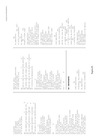 CreatedByeLmUNDOcABEZON©
Pagina69
Ymurguean
Danzasguerreras
Bailanalhambre
Cantanalapeste
Cuesteloquecueste
Eselartedelapelea
AmCE
Esunacámaradefotoscomidadeldía
AmFCG
Unautopuedesalvarnosunmesmás
AmFCE
Comomanadaacechandoasuspresas
AmFCG
Nohaypeordelitoquedejarsebasurear
AmG
Enlaribera
Enlariberaseculea
Elparapléjicotemueve
Losabuelostevoltean
Yseculea
Rebeliónindigente
Regaladavidaelagujero
Floresdelriachuelo
F#E
Enlaribera
Elsexoesbarato
Conocíalosquinceaños
lacaradeDios
Enlaribera
Elchaperiorevineta
Crecenmasdelacuenta
Elindionodesapareció
Enlaribera
Cuelgandeadiezenlastetas
Sonlasdecoraciones
Queningúngenocidacargó
Enlaribera
Sinosemuerendehambre
Esalgoquequedaenlasangre
Queelvientonosellevó
Ycumbiean
Todaslasnochescumbiean
Cuentashistoriasque
Nielmáscruelimaginó
Masticanrabia
Comoenantiguasreducciones
Sinsiquierasaber
DeDondevienesupiel
AmFCE
Lapúaescomounaantigualanzaguerrera
AmFCG
'Lanueva'armadelurbanocazador
AmFCE
Pareceserqueenvezdedardosesviolencia
AmFCG
Esviolenciasudesesperación
AmG
Enlaribera
Enlariberateculean
Elparapléjicotemueve
Elabuelotechorea
Yseculea
Rebeliónindigente
Regaladavidaelagujero
Floresdelriachuelo
Enlaribera
Enlariberateculean
Elparapléjicotemueve
Elabuelotechorea
Yseculea
Rebeliónindigente
Regaladavidaelagujero
Floresdelriachuelo
Enlaribera...
Fin:F#E
ESIMPORTANTE
RE
1)Esimportante:
SOL
Primordial,muynecesario
RE
Esimportante:
SOL
Escencial,fundamental
RE
Esimportante:
SOLSOL7
Yodiríaindispensable
DO
Esimportante:
RESOL
Escaparaalgunlugar
1)Esimportante
Caminarporlacornisa
Ycaeratodaprisa
Enlamadejadelerror
Ynomeachico
Aunquenoparezcacierto
Habranbienlosojostuertos
Quehallegadounperdedor
1)Esimportante:
quenadaseaseguro
Esimportante:
saliracorretear
Esimportante:
nollegaraningunlado
Esimportante:
escaparaalgunlugar
RE
2)Esimportante:
SOL
vendercaraladerrota
RE
quemevió,caradeidiota?
SOL
yotambiénquieroganar
REMIbdimMIm
Ysivaleonovalenomeimporta
DOSOL
somospartedeestatorta
RESOL
yapelearcondignidad
1)Esimportante:
dejarlavidaboba
Esimportante:
nodejarsecaminar
Esimportante:
Sihagotrampanomeimporta
 