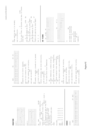 CreatedByeLmUNDOcABEZON©
Pagina92
REQUIEM
Riff1
e||-----------------5-||
B||-----------------6-||
G||-----5-4-----------||
D||-6-7---------7-5-3-||
A||---------5-7-----5-||
E||-------------------||
Riff2
e||-----------------||
B||---------------8-||
G||-------5-4-7-5-7-||
D||-6-7-----------5-||
A||-----7---------7-||
E||-----------------||
DmDm9D9/F#
Suenaytiemblaesteespiritu,
EbEb6D
hastadesaparecertedejotodo,
Riff2E9b13|Riff1
noescansancioesquenohaymas.
Noescuchesloquedigo,
miramiexpresionletal
jugodemoras,
eldesconciertopudomás.
G
CHAU
Acordes
EADGBe
Dm9xx0230
Eb6x65443
E9b13002033
RUEGO
INTRO:
Eb5D5Eb5
G-|-------------------------------------|----|-
D-|-8-8--8-8-8--8-8---8-8--8-8-8--7-7-8-|-x2-|-
A-|-6-6--6-6-6--6-6---6-6--6-6-6--5-5-6-|----|-
E-|-------------------------------------|----|-
Eb5E5D5C5
G-|---------------------------------------|-
D-|-8-8--8-8-8--8-8---9-9--9-9-97-75--5-|-
A-|-6-6--6-6-6--6-6---7-7--7-7-75-53--3-|-
E-|---------------------------------------|-
Em
Alegatosdeunsiervocansado,
Ebm
quetehizofrenteunavez,
Em
rompílascadenasdeunesclavo,
Ebm
queayermedelato.
Em
Nopuedo,nopuedo,clavadoenlapared,
Ebm
conecosyalaridos,
Em
nuevoscorazones,masserandesilusión,
Ebm
todoseaprendió,
DCF
nonoshacefaltaotratempestad.
F#F
Unangeldemencial,ordenaaniquilar,
F#F
piruetasparaatras,bardo,dispersión,
F#F
tutrancesingulartrajodevastación,
F#C#B
nonosdejastenadaniparasobornarte.
Em
Suenaenunaorquestadeocasión,
Ebm
partiturasdesalidas,
Em
marchasdetriunfo,quenoson,
Ebm
másquemanchassincolor.
Em
Nomeagacheparabesartuspies,
Ebm
necesitotuperdón,
Em
nadaexplicamásalaverdad,
Ebm
quelaanulación.
DCFD/F#
Tedícasitodo,noquieresalgomás,tutienes
algomás.
GCGG/F#Em
PORQUEMENEGASELSOL?
DCC/BD
JUSTOAMIQUETELOPIDOTANTO
GCGG/F#Em
PORQUEMENEGASELSOL?
DCDD7
JUSTOAMIQUETELOPIDOTANTO
EmCG
SEVIENE
Am(GEm)Am
e|--5-5-5-3-0-0-0------5-5-5-3-0-0-0--
B|--5-5-5-3-1-1-1-3----5-5-5-3-1-1-1--
G|----------------2-------------------
D|------------------------------------
A|------------------------------------
E|------------------------------------
AmE7E
e|---5-5-5-3-0-0-0-------------------------|
B|---5-5-5-3-1-1-1-3-----------------------|
G|-----------------2--2-2--0-0-------------|
D|--------------------2-2--0-0--0--2-------|
A|------------------------------2--2-------|
E|-----------------------------------------|
1)
Am
sevieneelestallido
sevieneelestallido
E
demiguitarra
detugobierno
AmE
tambien.
 