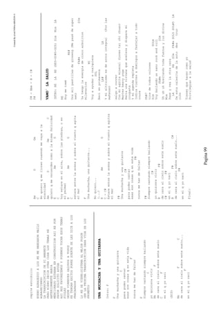 CreatedByeLmUNDOcABEZON©
Pagina99
repiteestribillo
BUENOAGRADEZCOALOSKEMEMANDARONMAILS
AGRADECIENDO
LATRANSCRIPCIONDESIAMANECE
PEROKIERODECIROTRACOSALOSTEMASKE
ANTERIORMENTEHABIA
MENCIONADOESTABANENCONSTRUCCIONASIKEPOR
FAVORSOLICITOAYUDA
ASINOSFAVORECEMOSYPODEMOSTOCARESOSTEMAS
PIOLAS
DESDEVIRREYESSALUDOSATODOS
KETENGANEXITOSPORKESUERTESELESDICEALOS
FRACASADOS
LOKESEVIENE:SISTEMAALMEJORPOSOR
(ENLAPROXIMATRANSCRIPCIONDARAVIDASELOS
PROMETO)
UNAMUCHACHAYUNAGUITARRA
Intro:F
F
Unamuchachayunaguitarra
C
parapodercantar
esassoncosasqenestavida
F
nuncamehandefaltar
F
Siemprecantandosiemprebailando
C
yoquisieravivir
BbF
decaraalcielosobreestesuelo
CF
enelqyonaci
(BIS)
BbFC
decaraalcielosobreestesuelo...
F
enelqyonaci
AmDGm
C
Noquieroqmellorencuanndomevayaala
eternidad
AmDGmC
quieroqmerecuerdencomoalamismafelicidad
EAmG
C
hoyestareenelaire,sobrelaspiedras,oen
elpalmar
EAmG
C
estareentrelaarenaysobreelvientoqagita
elmar
F
Unamuchacha,unaguitarra...
Noquiero...
(...)
EAmG
C-C#
Estareentrelaarenaysobreelvientoqagitra
elmar
F#
Unamuchachayunaguitarra
C#
parapodercantar
esassoncosasqenestavida
F#
nuncamehandefaltar
F#
Siemprecantandosiemprebailando
C#
yoquisieravivir
BF#
decaraalcielosobreestesuelo
C#F#
enelqyonaci
BF#C#
decaraalcielosobreestesuelo...
F#
enelqyonaci
Final:
F#-Bbm-B-C#
F#
VAMO`LASALUD
INTRO:RELARE(RE5-DO#5-DO5)SimMimLA
RE
Hoymetomé
RE#
Dosmilpastillasdeginseng(Mepasédesuper
zen)
FA#mSIm
Yatengolaenergíadecincoarbolitos
milenarios
MI
Voyaayudaracualquiera
SOL
Nacíenprimavera
LA#LA
Ymialtruismoesdearrozintegral(Porlas
mañanas)
salgoacorrer
Conmiagüitamineral(Lunestaichichuan)
Martesheavyyoga
Haciaunanirvanaqueaceleraydisparami
croqueta
Ymiagendarepleta
Indicaviernesadomingosafestejaratodo
coure
FA#7
ticsdetodoscolores
SimSOLm
Voybailandounsanorockandroll
FA#mSIm
UhuhuhAceitandotodafuerzayluzdivina
Mim
Paseyvealaotracara
LARESImFA#mSOL5SOL#5LA
Deestacalesitadelaautodestruc
ción
Tienenquehacercomoyo
Privilegiaralasalud
 
