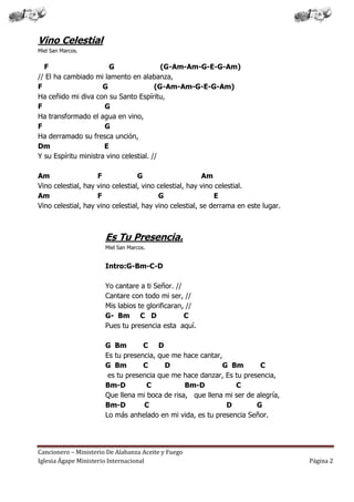 Cancionero Letras Y Acordes Iglesia Hecho Por Luis Lara