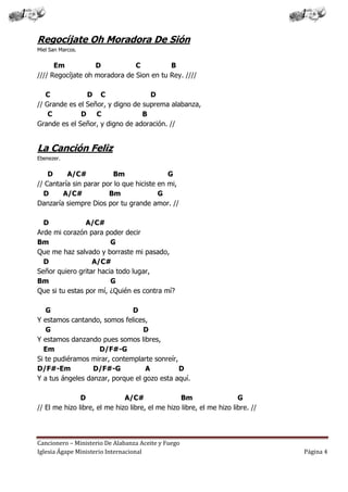 Cancionero Letras Y Acordes Iglesia Hecho Por Luis Lara
