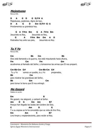 Cancionero Letras Y Acordes Iglesia Hecho Por Luis Lara