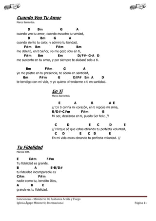 Cancionero Letras Y Acordes Iglesia Hecho Por Luis Lara