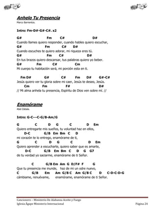 Cancionero Letras Y Acordes Iglesia Hecho Por Luis Lara