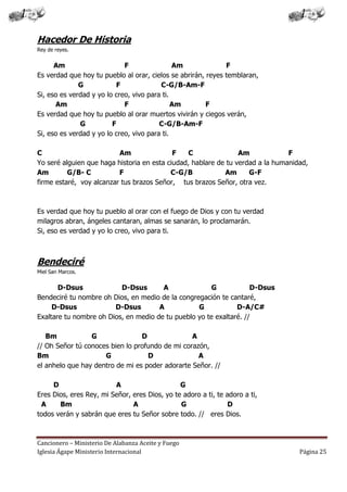 Cancionero Letras Y Acordes Iglesia Hecho Por Luis Lara
