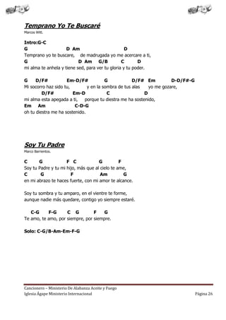 Cancionero Letras Y Acordes Iglesia Hecho Por Luis Lara