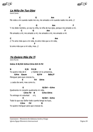 Cancionero Letras Y Acordes Iglesia Hecho Por Luis Lara