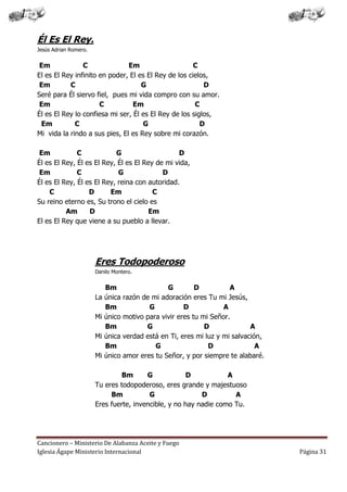 Cancionero Letras Y Acordes Iglesia Hecho Por Luis Lara