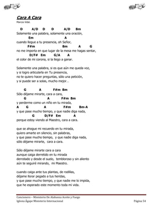 Cancionero Letras Y Acordes Iglesia Hecho Por Luis Lara