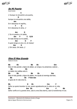 Cancionero Letras Y Acordes Iglesia Hecho Por Luis Lara