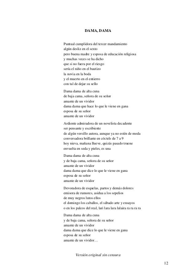 Cuna Blanca Letra Cancion