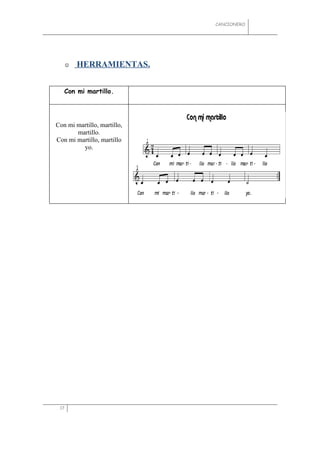CANCIONERO




         HERRAMIENTAS.


   Con mi martillo.




Con mi martillo, martillo,
       martillo.
Con mi martillo, martillo
         yo.




 17
 
