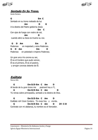 Cancionero letras y acordes iglesia hecho por luis lara